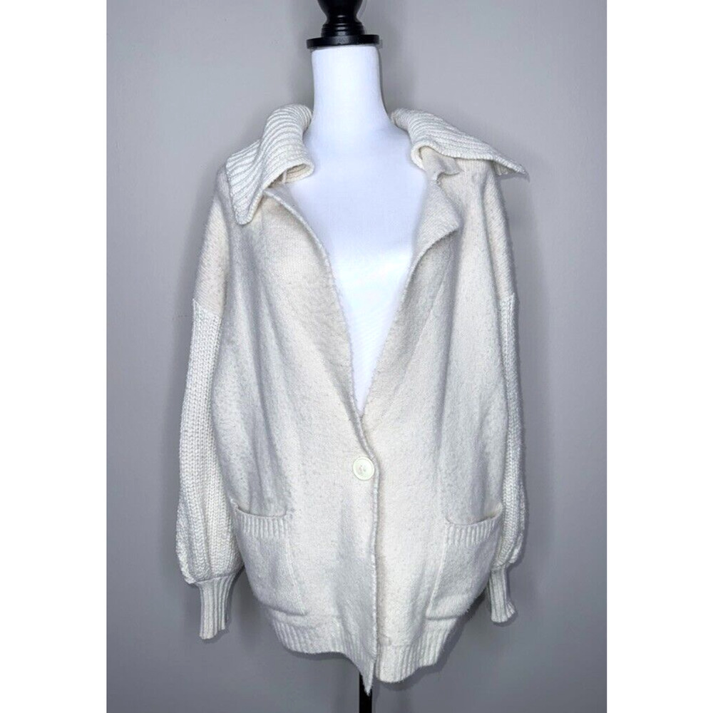 Anthropologie Alpaca Wool Sleeping On Snow Elspeth Longline Cardigan XS Collared - Picture 5 of 10